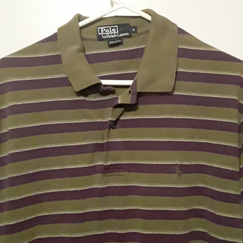 Polo Short sleeve Purple and Green shirt